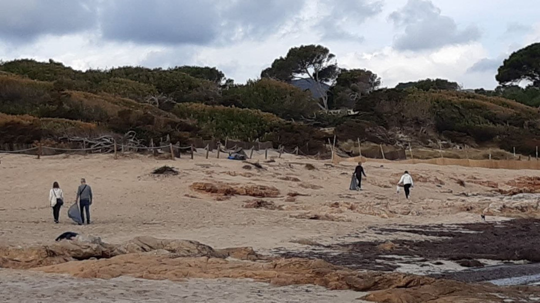 Strandmüll sammeln Cala Agulla Mallorca